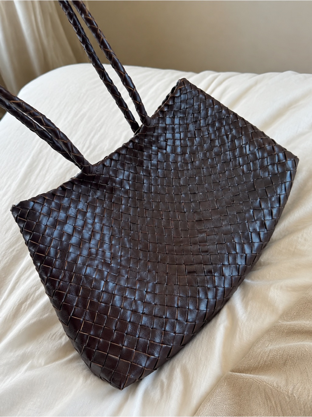Dragon Diffusion Woven Shoulder Bag In Dark Brown — image 3 of 4
